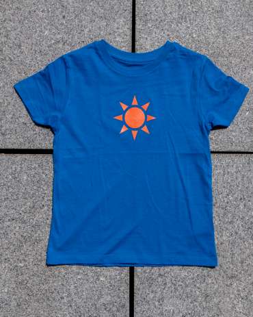 Kinder T-Shirt „Wendlandsonne“ – blau