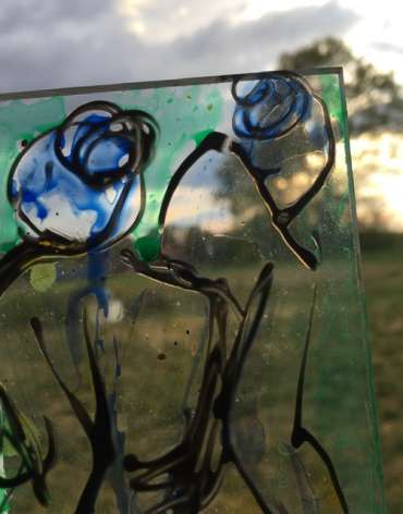 Malerei-Experiment auf Acrylglas